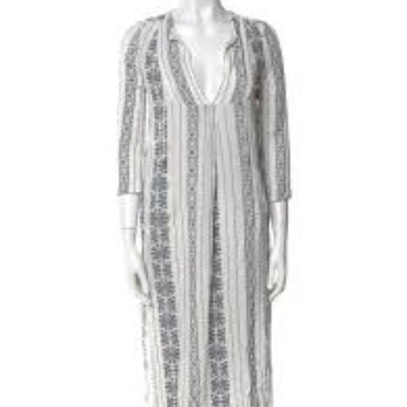 Zimmermann Dresses & Skirts - Zimmerman Gray White Cotton Embroidered Dress 0